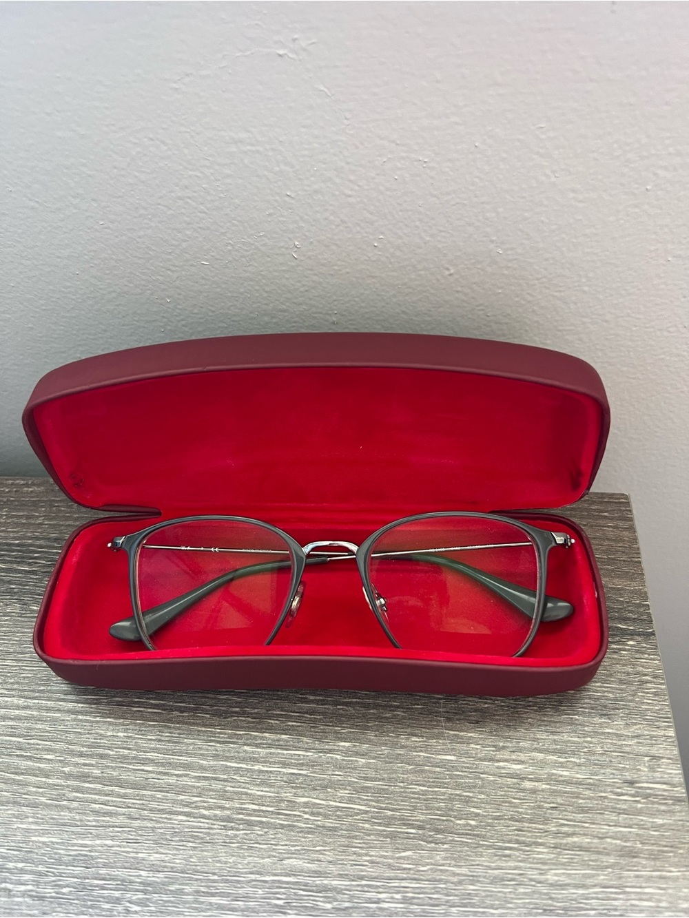 Ray-Ban Men's Metal Frame Glasses in Dark Grey and Silver
